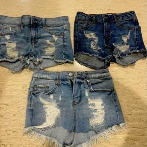 Girls cut off jean shorts size 0